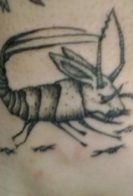 蝎子和兔子耳朵脚踝纹身图案