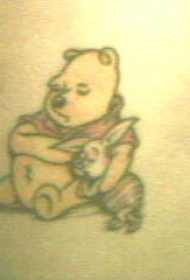 小熊维尼和小猪在休息纹身图案