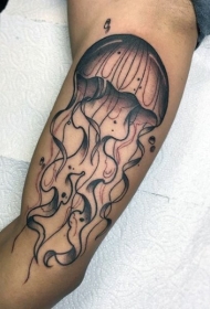 手臂简单彩绘精美水母纹身图案