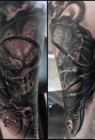 惊人的邪恶捕食者手臂纹身图案