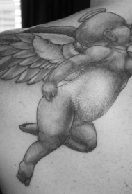 大臂胖乎乎的小天使纹身图案