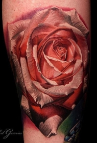 手臂3D风格的自然玫瑰纹身图案