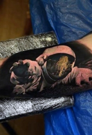 手臂3D彩色的宇航员个性纹身图案