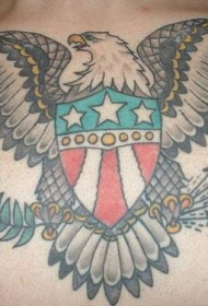 美国爱国鹰彩色纹身图案