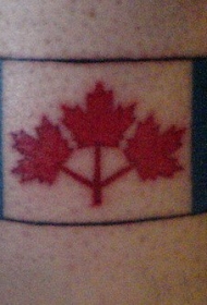 加拿大国旗彩绘脚踝纹身图案