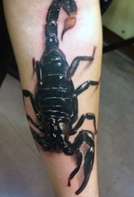 手臂3D逼真的黑色蝎子纹身图案