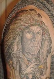 手臂美洲土著酋长纹身图案