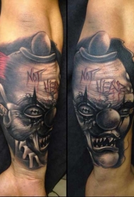 手臂3D彩色疯狂的怪物小丑纹身图案