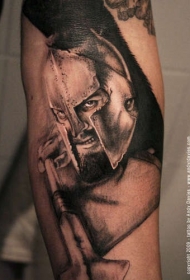 手臂3D写实的斯巴达战士纹身图案