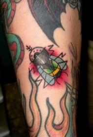 外星生物昆虫彩色纹身图案