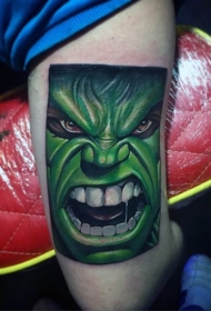 绿巨人肖像彩绘手臂纹身图案