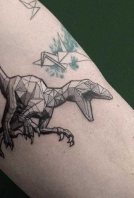 几何风格的恐龙小臂纹身图案