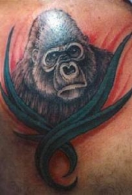 很酷的猩猩彩色纹身图案