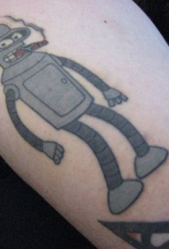 手臂未来世界的卡通机器人纹身图案