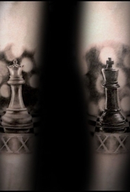 小臂3D风格的棋子纹身图案