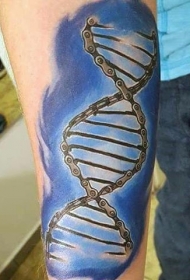 手臂小小的3D五彩DNA符号纹身图案