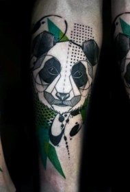 new school彩色的熊猫手臂纹身图案