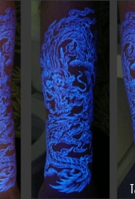 非常酷的美丽荧光龙纹身图案