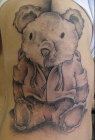 旧旧的泰迪熊玩偶纹身图案