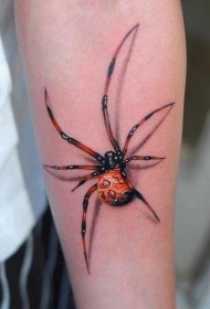 小红蜘蛛3D手臂纹身图案