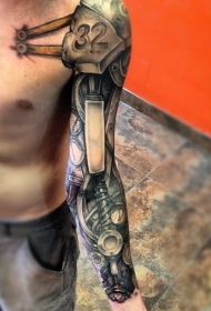 很酷的铁机器人手臂纹身图案