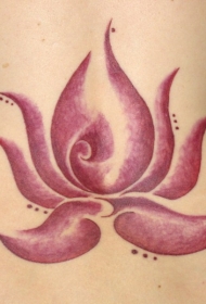 腰部紫色简约的花朵纹身图案