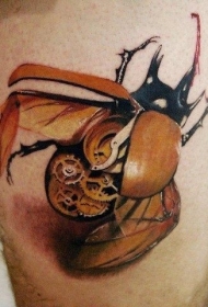 超精致的机械甲虫纹身图案