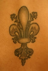 美丽的百合花纹章象征纹身图案
