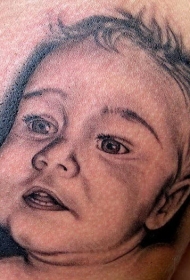 小宝宝写实肖像纹身图案