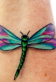 彩色美丽的蜻蜓纹身图案