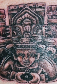 阿兹特克的祭坛石像纹身图案