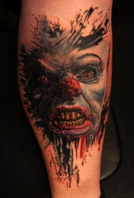 可怕的小丑怪物彩绘纹身图案