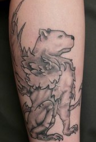 北极熊狮鹫个性纹身图案