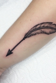 印度箭头与羽毛结合纹身图案