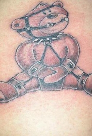 被捆绑的泰迪熊纹身图案