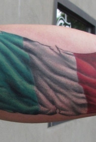 大臂七彩意大利国旗纹身图案