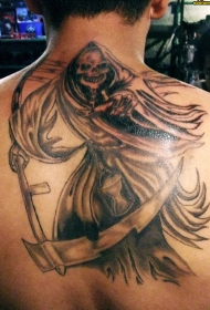 背部好可怕的死神纹身图案