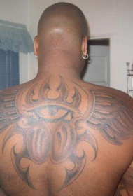 背部埃及的圣甲虫个性纹身图案