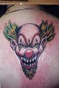 邪恶小丑锋利的牙齿纹身图案