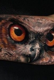 大臂多彩的猫头鹰纹身图案