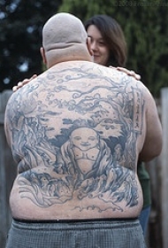 背部如来佛祖纹身图案