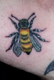 手臂上可爱的蜜蜂纹身图案