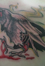 僵尸乌鸦和血迹纹身图案