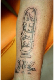手臂埃及象形文字壁画纹身图案
