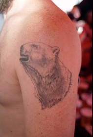手臂逼真的北极熊纹身图案
