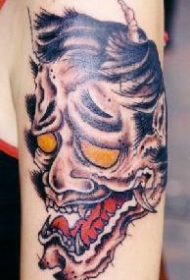 手臂亚洲风格的恶魔般若纹身图案