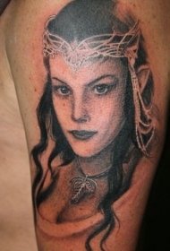 手臂指环公主精灵公主肖像纹身图案