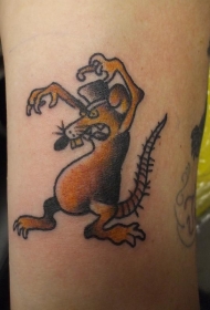 手臂卡通棕色的老鼠纹身图案