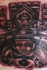 阿兹特克的神石人像纹身图案