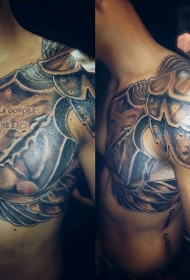 半甲古代武士盔甲个性纹身图案